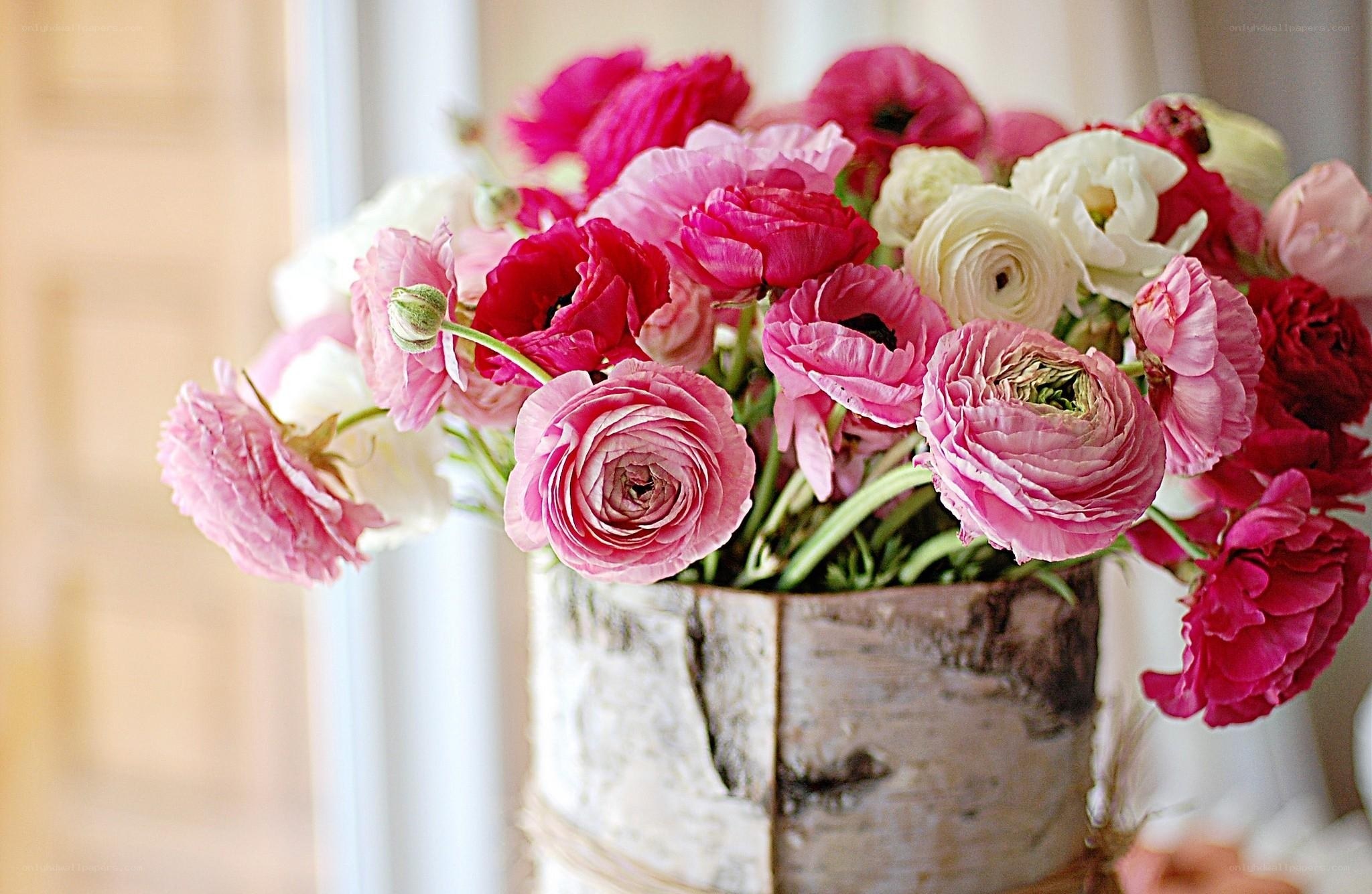 Colorful ranunculus bouquet