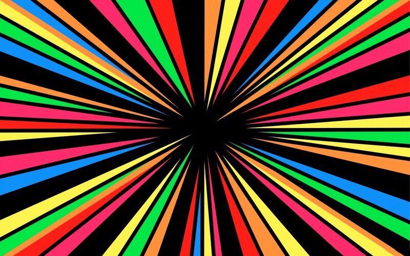Colorful Rays on Black