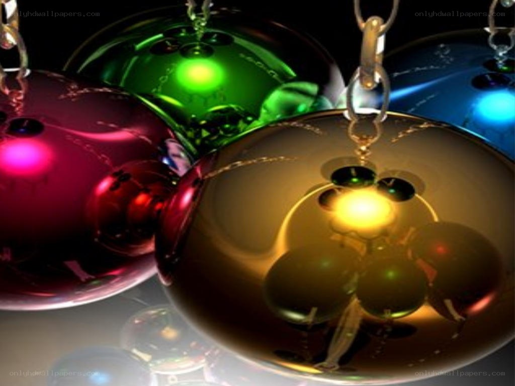 colorful reflective ornaments