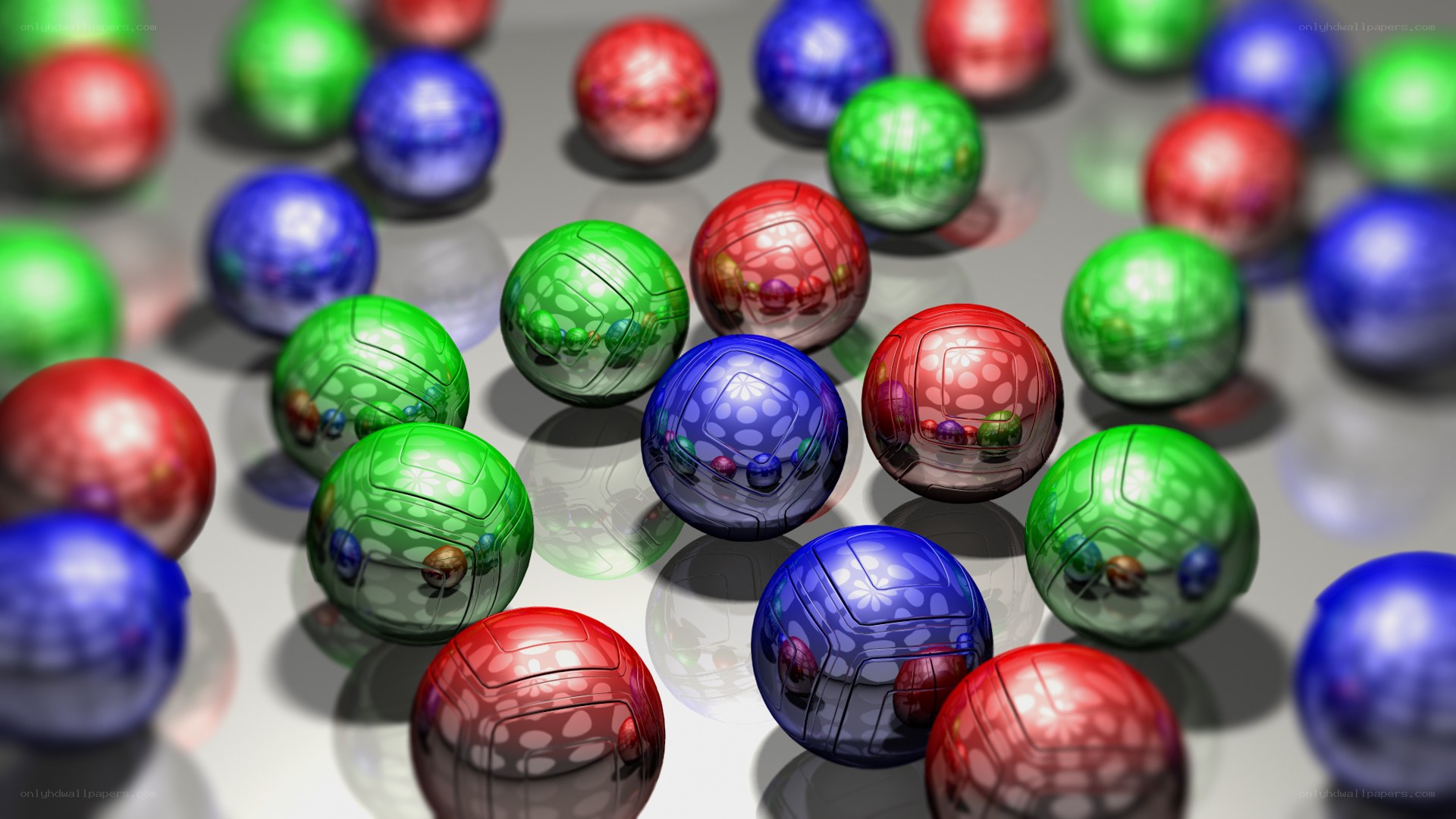 Colorful reflective spheres