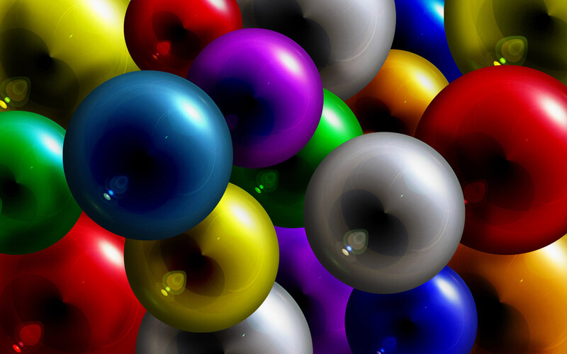 Colorful reflective spheres