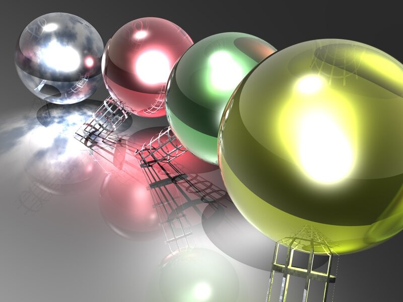 Colorful reflective spheres