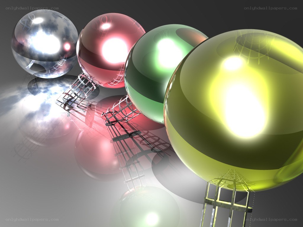 Colorful reflective spheres