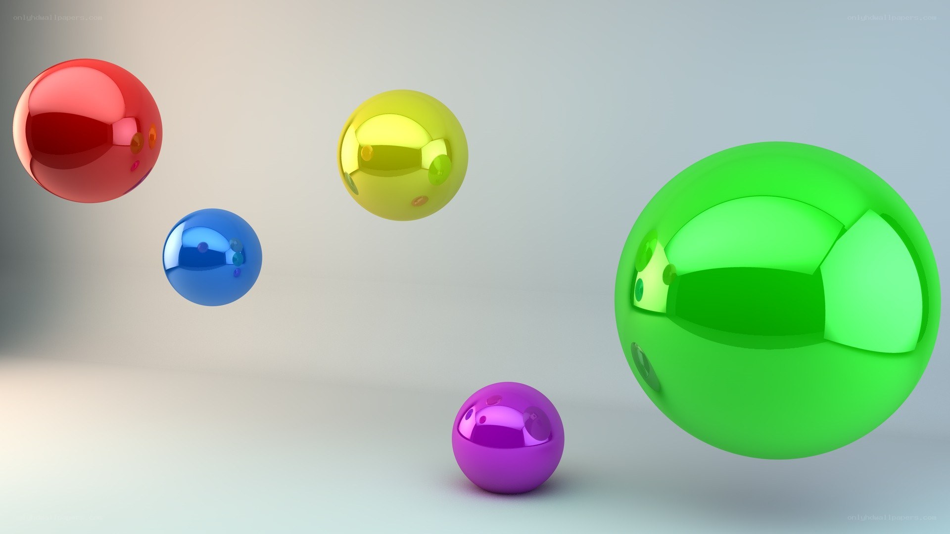 Colorful reflective spheres