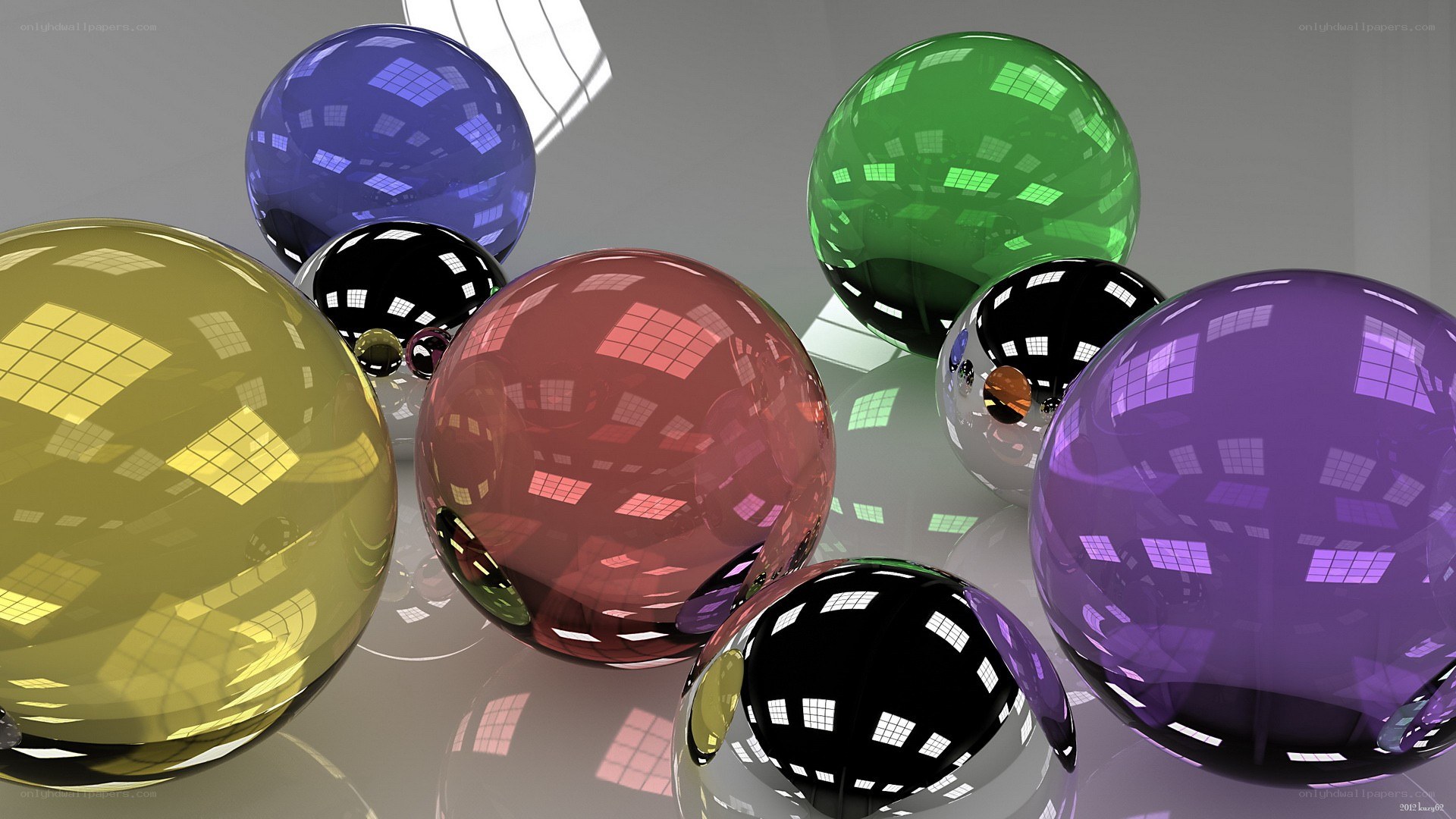 Colorful reflective spheres