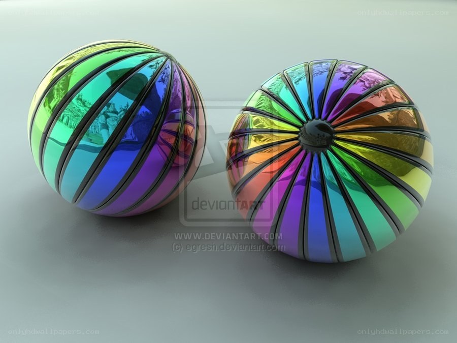 Colorful reflective spheres