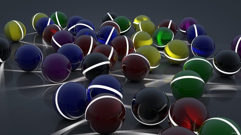 Colorful Reflective Spheres — Black