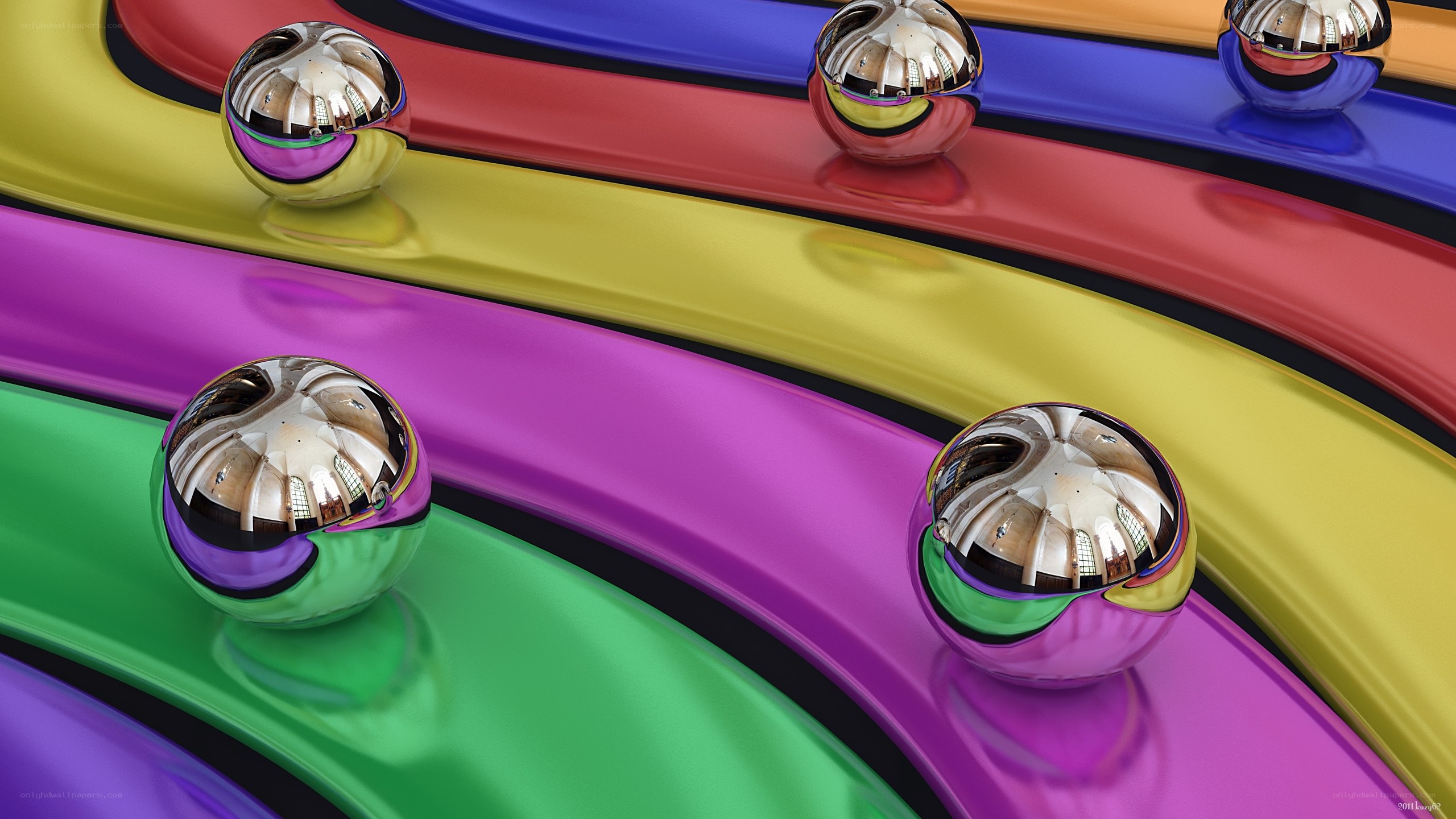 Colorful reflective spheres