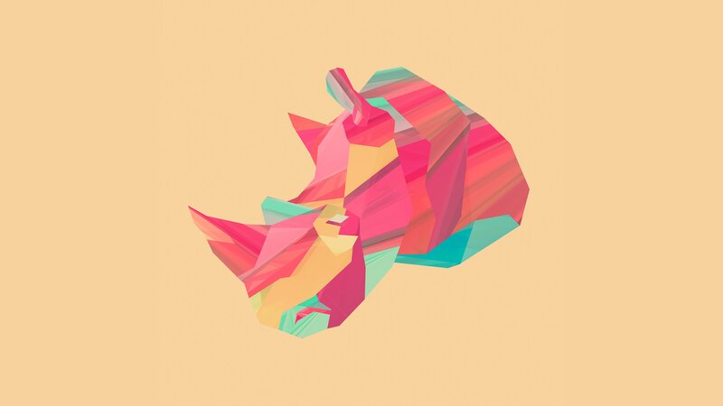 colorful rhino illustration