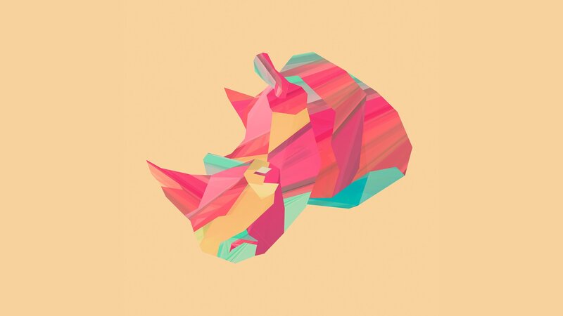 Colorful Rhino Sculpture