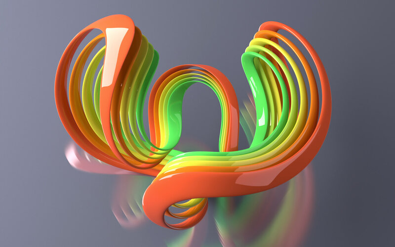 Colorful Ribbon Sculpture