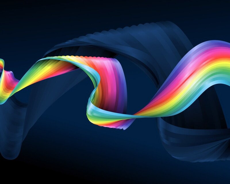 Colorful Ribbon Swirl — Blue, Dynamic, Digital Art