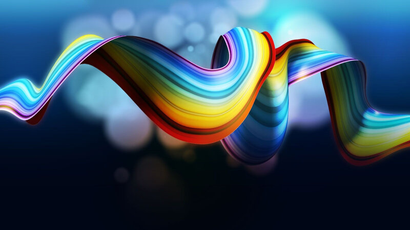 Colorful Ribbon Swirl — Blue, Dynamic