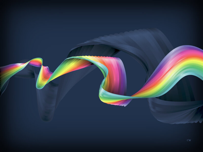 Colorful Ribbon Swirl — Rainbow