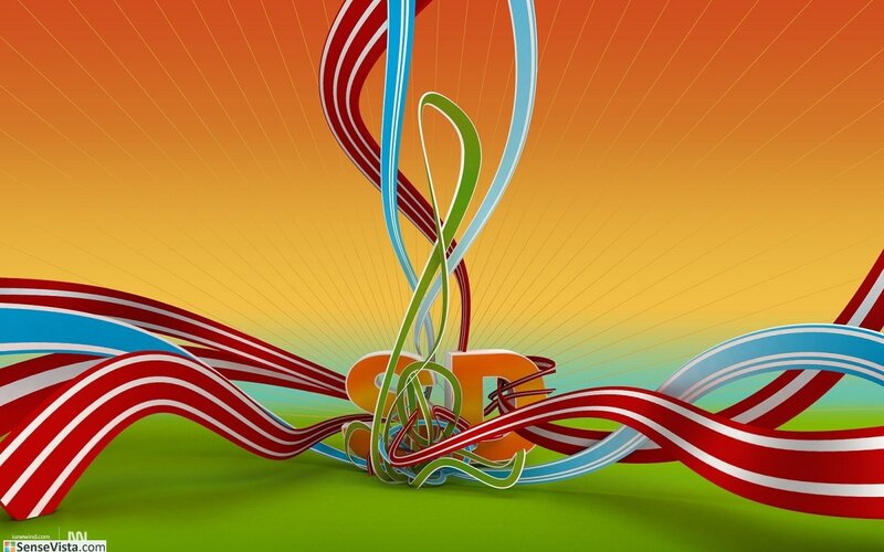 Colorful Ribbons and Letters — Orange