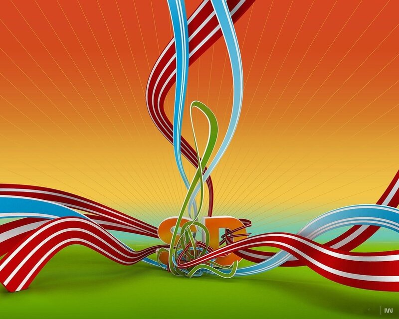 Colorful Ribbons and Letters — Red, Vibrant