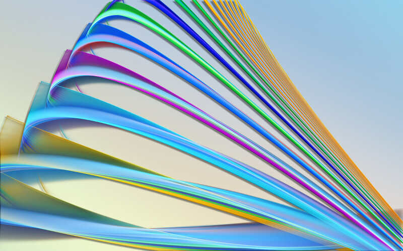 Colorful Ribbons in Motion — Blue