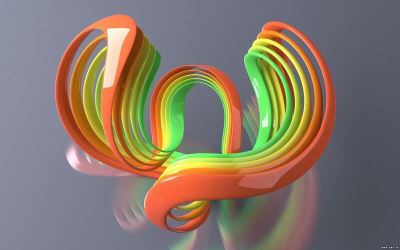 Colorful Ribbons in Motion — Orange, Dynamic
