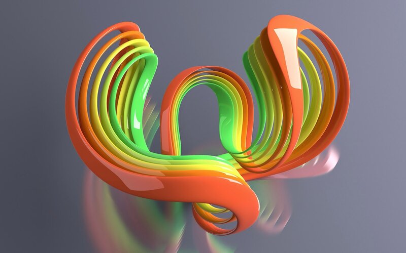 Colorful Ribbons in Motion — Orange