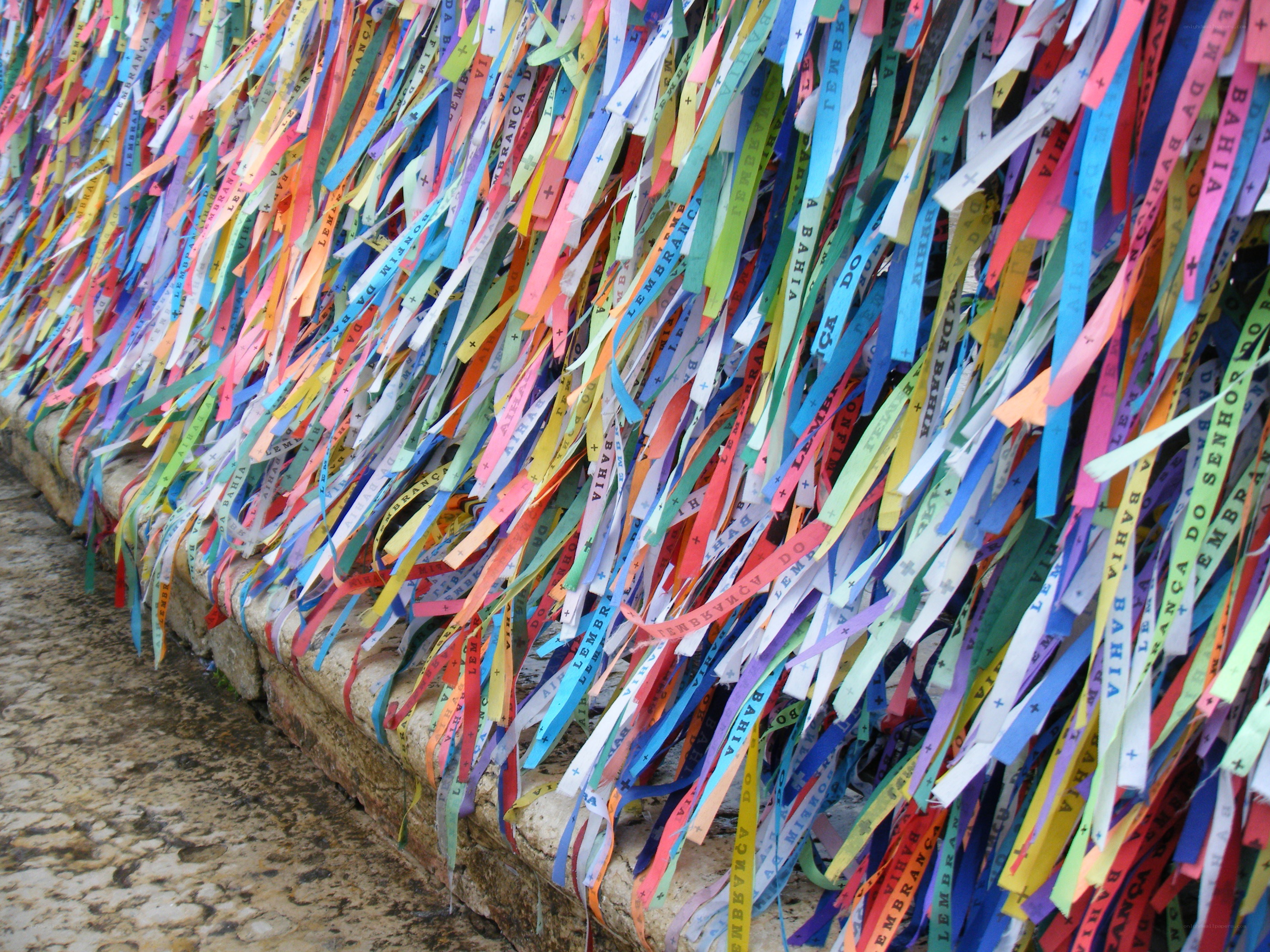 Colorful ribbons on a wall
