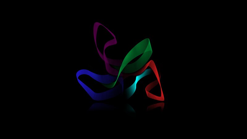 Colorful Ribbons on Black — Minimalist