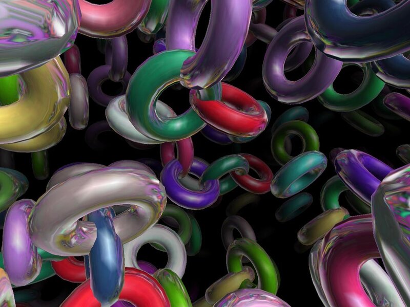 Colorful Rings Floating — Purple