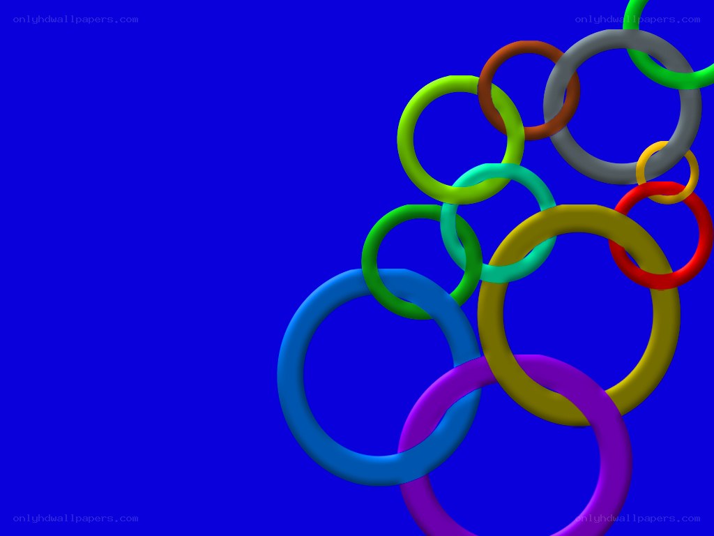 colorful rings on blue