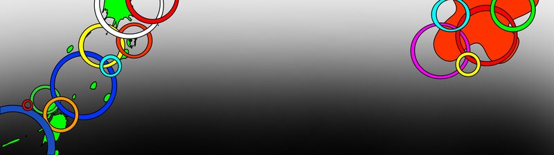 colorful rings on gradient background