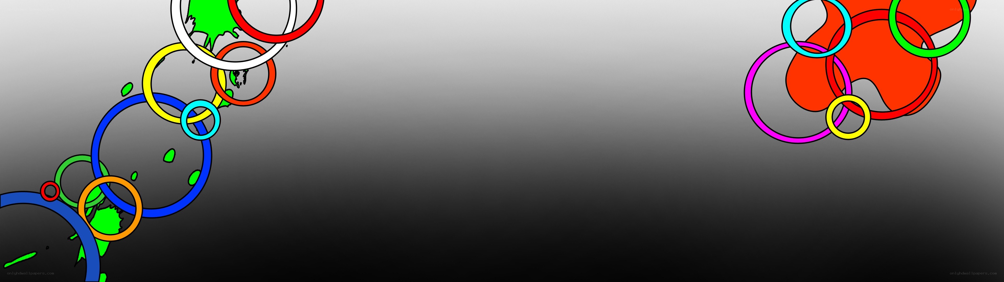 colorful rings on gradient background