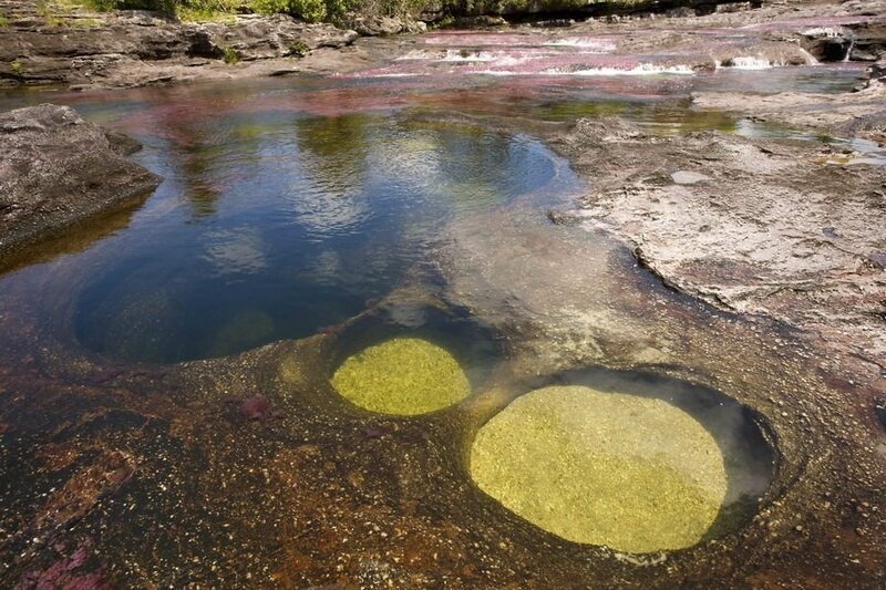 Colorful river pools