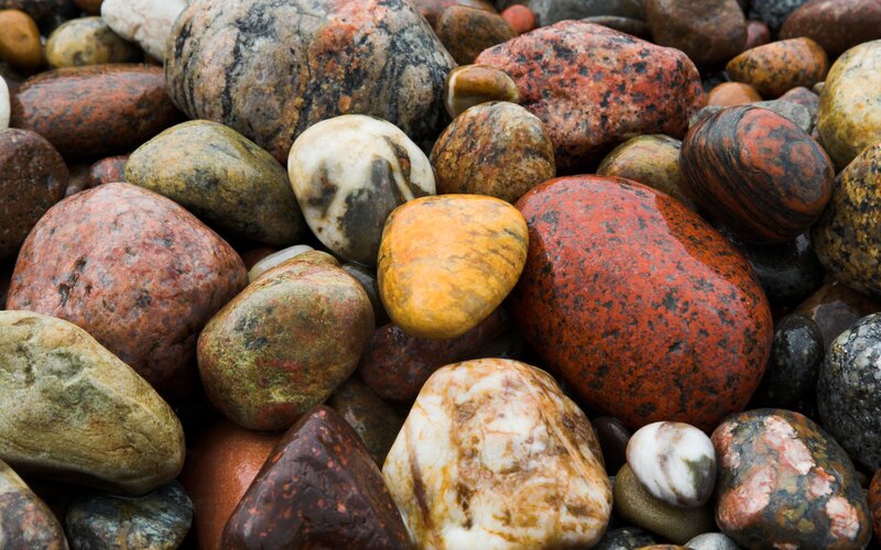 Colorful River Rocks — Red