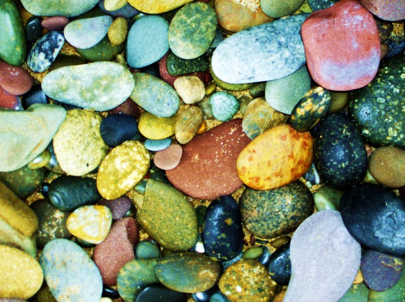 Colorful river stones