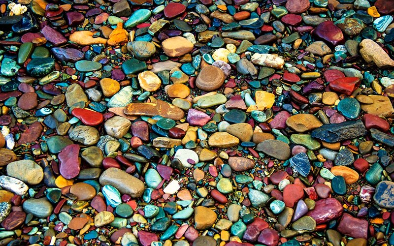 Colorful River Stones — Red