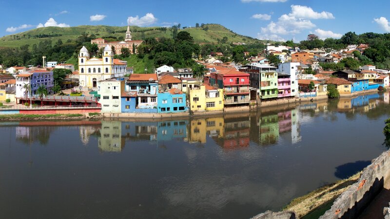 Colorful river town in Brazil