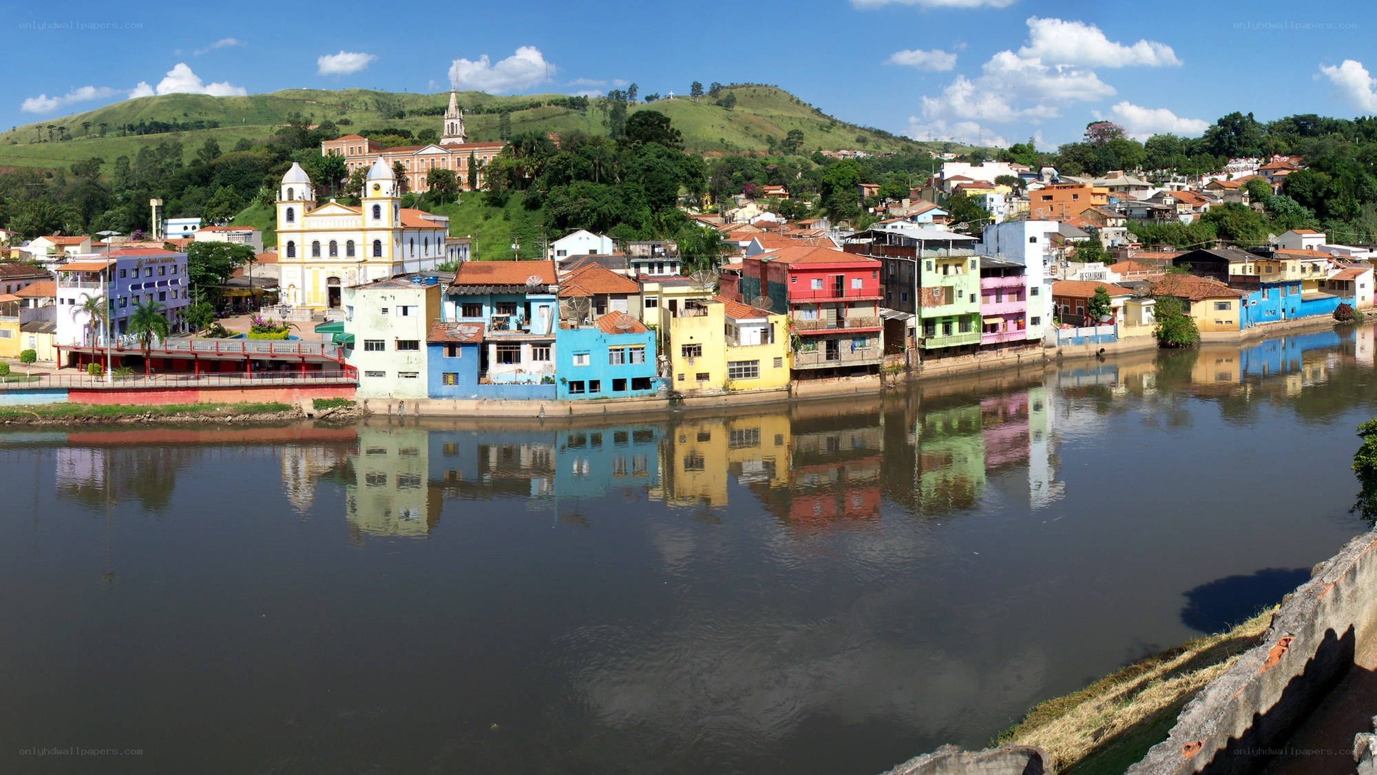 Colorful river town in Brazil