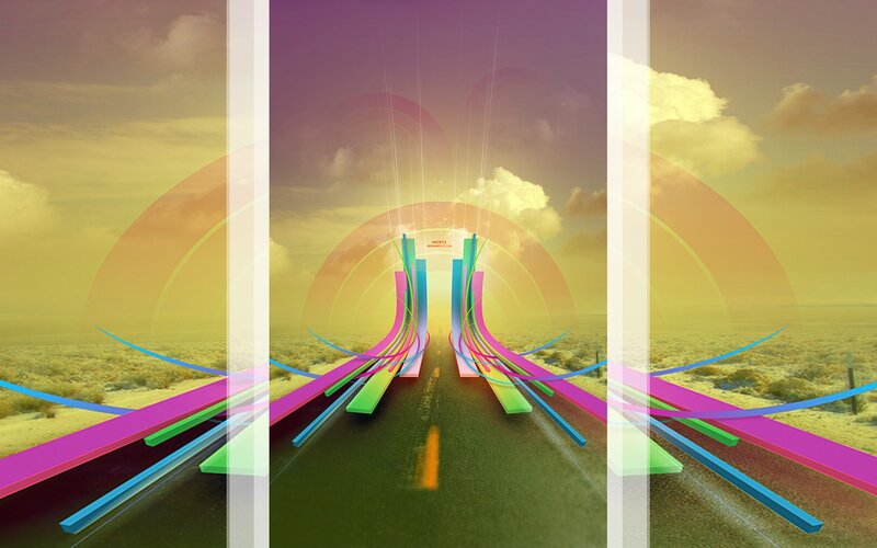 colorful road to the horizon