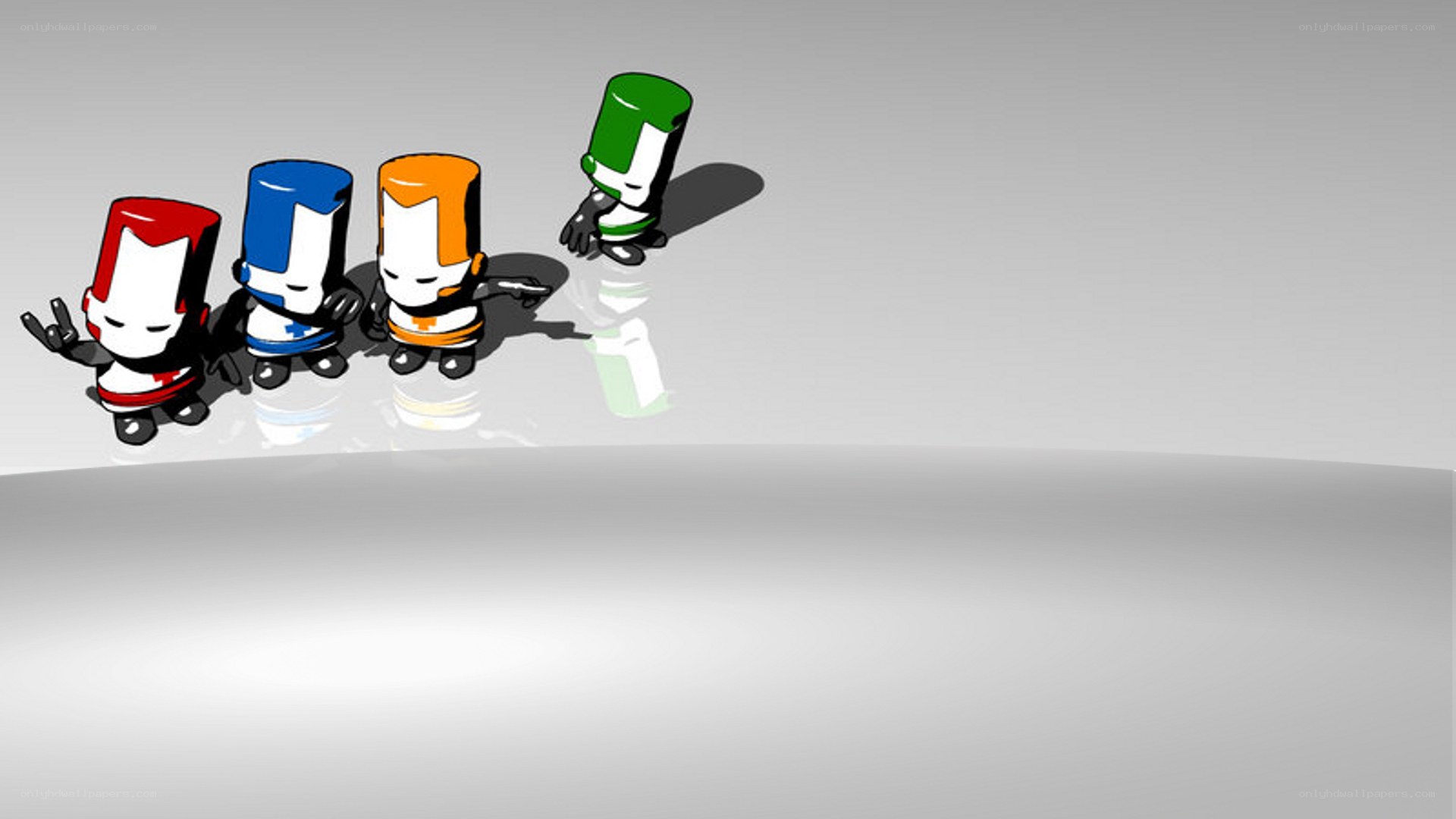 colorful robot characters in line