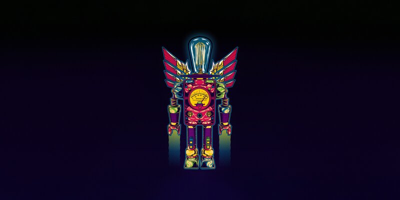 Colorful Robot with Wings