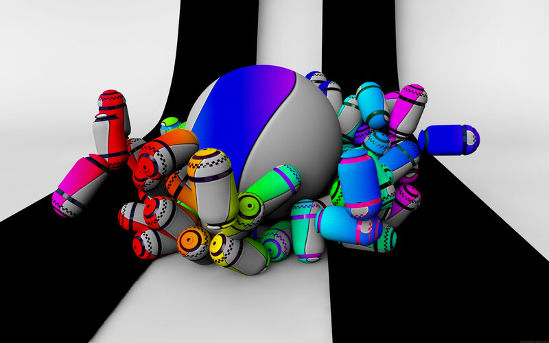 Colorful Robotic Cylinders