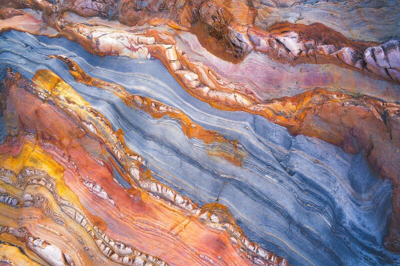 Colorful Rock Formations — Blue, Dramatic