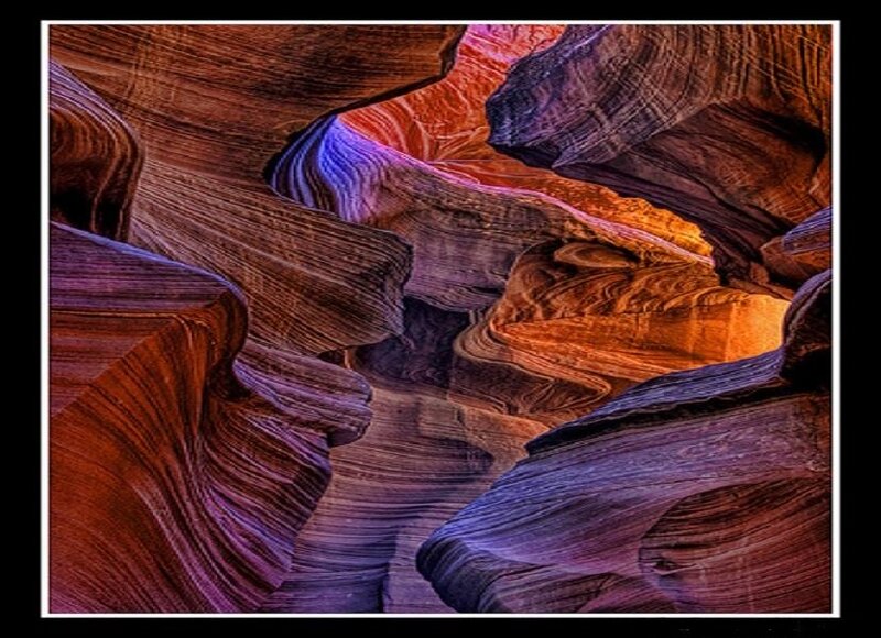 Colorful rock formations in a canyon