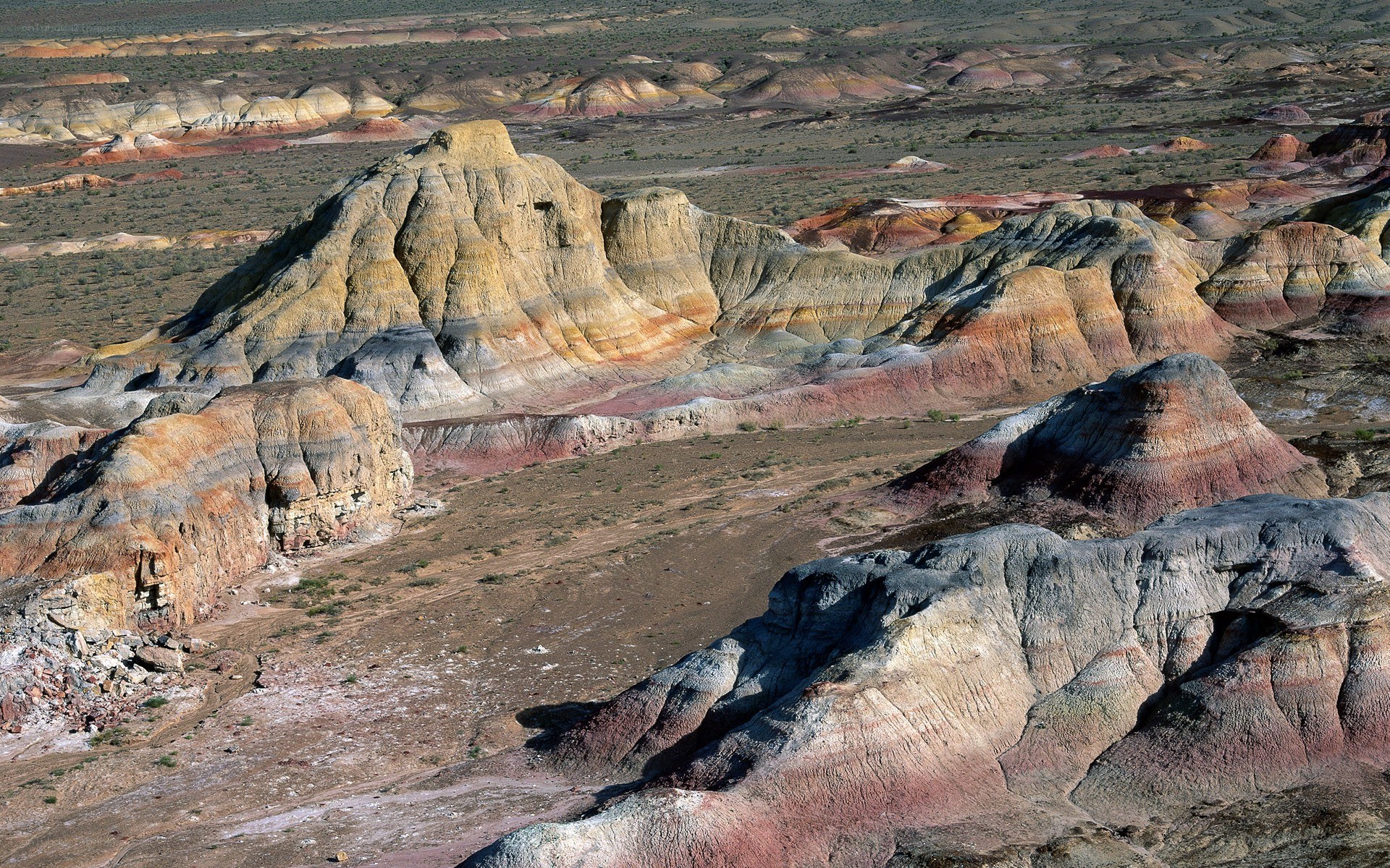 Colorful rock formations in desert