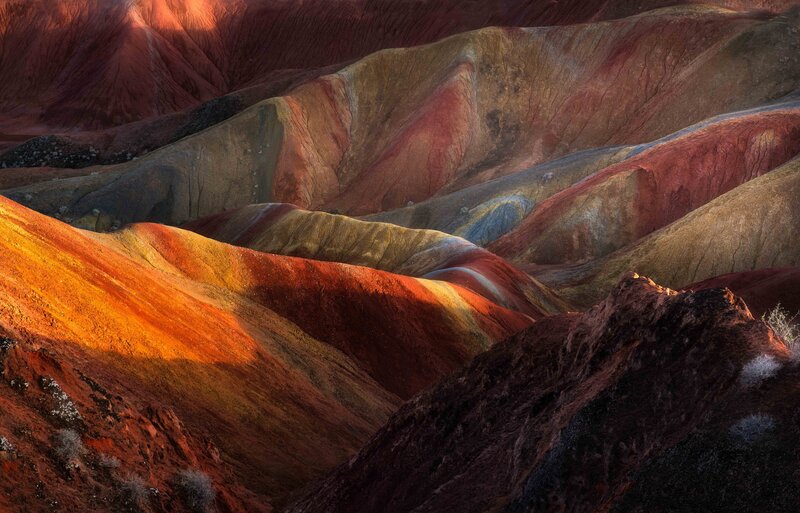 Colorful Rock Formations — Red, Dramatic, Sunset, Photograph, Hills