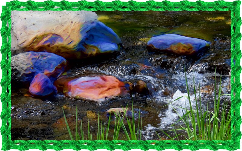 Colorful Rocks in Stream