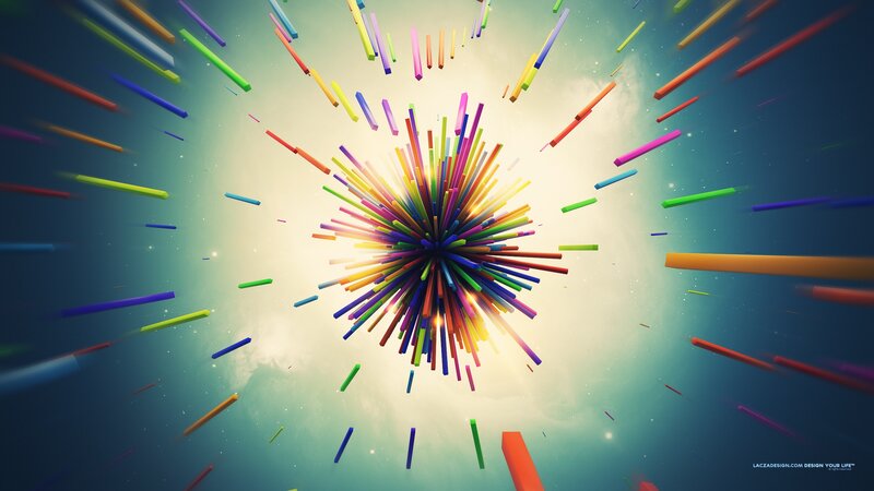 Colorful Rods Explosion — Blue