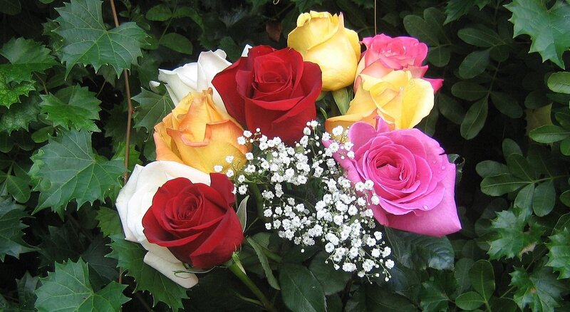 Colorful rose bouquet