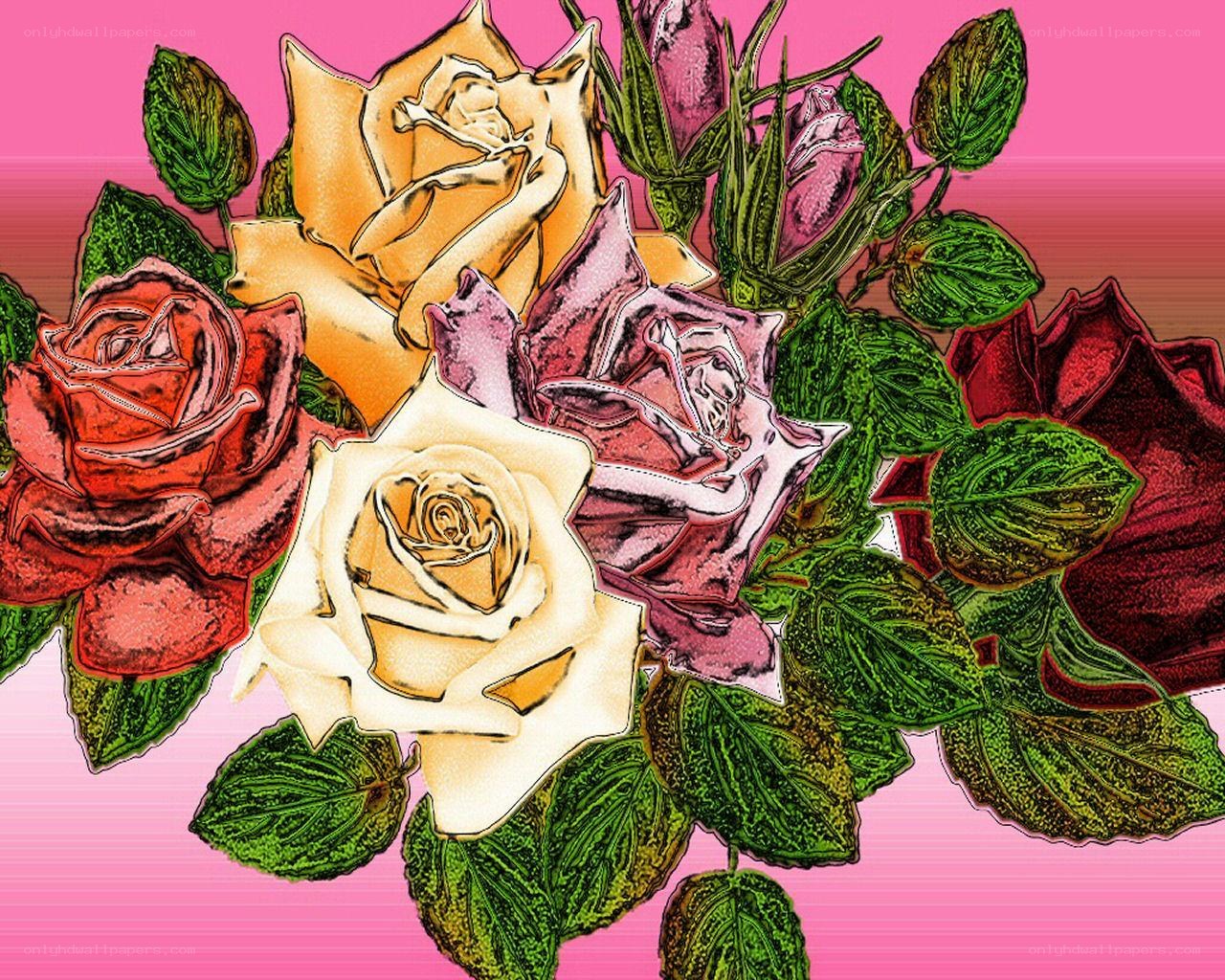 colorful rose bouquet
