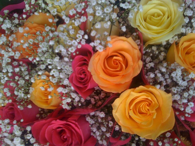 Colorful rose bouquet