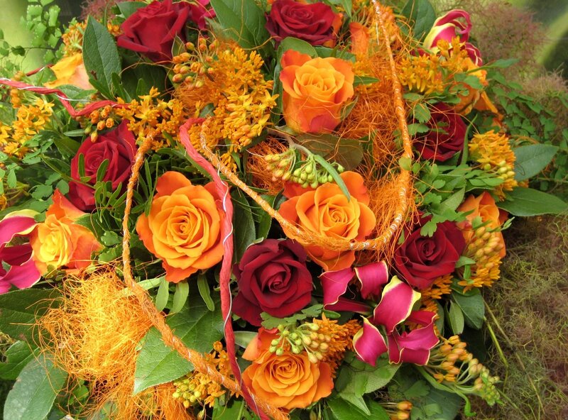 Colorful Rose Bouquet — Orange, Vibrant