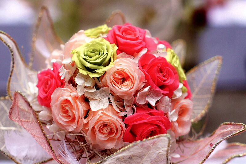 Colorful Rose Bouquet — Pink, Festive, Photograph, Roses